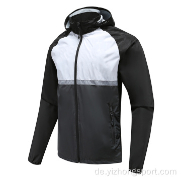 Mens Soccer Wear Zip Up Hoodies Schwarz